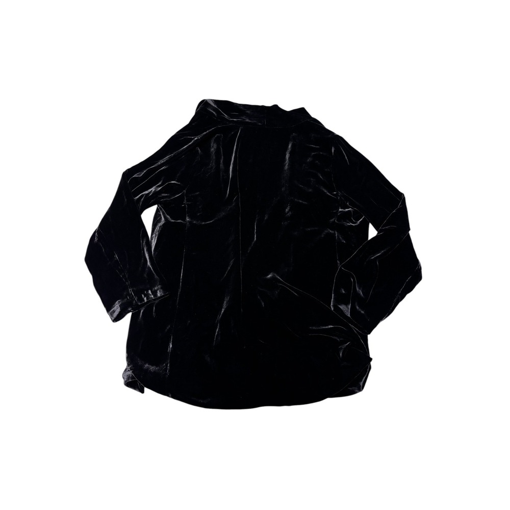Eileen Fisher Black Silk Blend Velvet Open Front Cardigan Jacket Womens XL - Picture 5 of 9